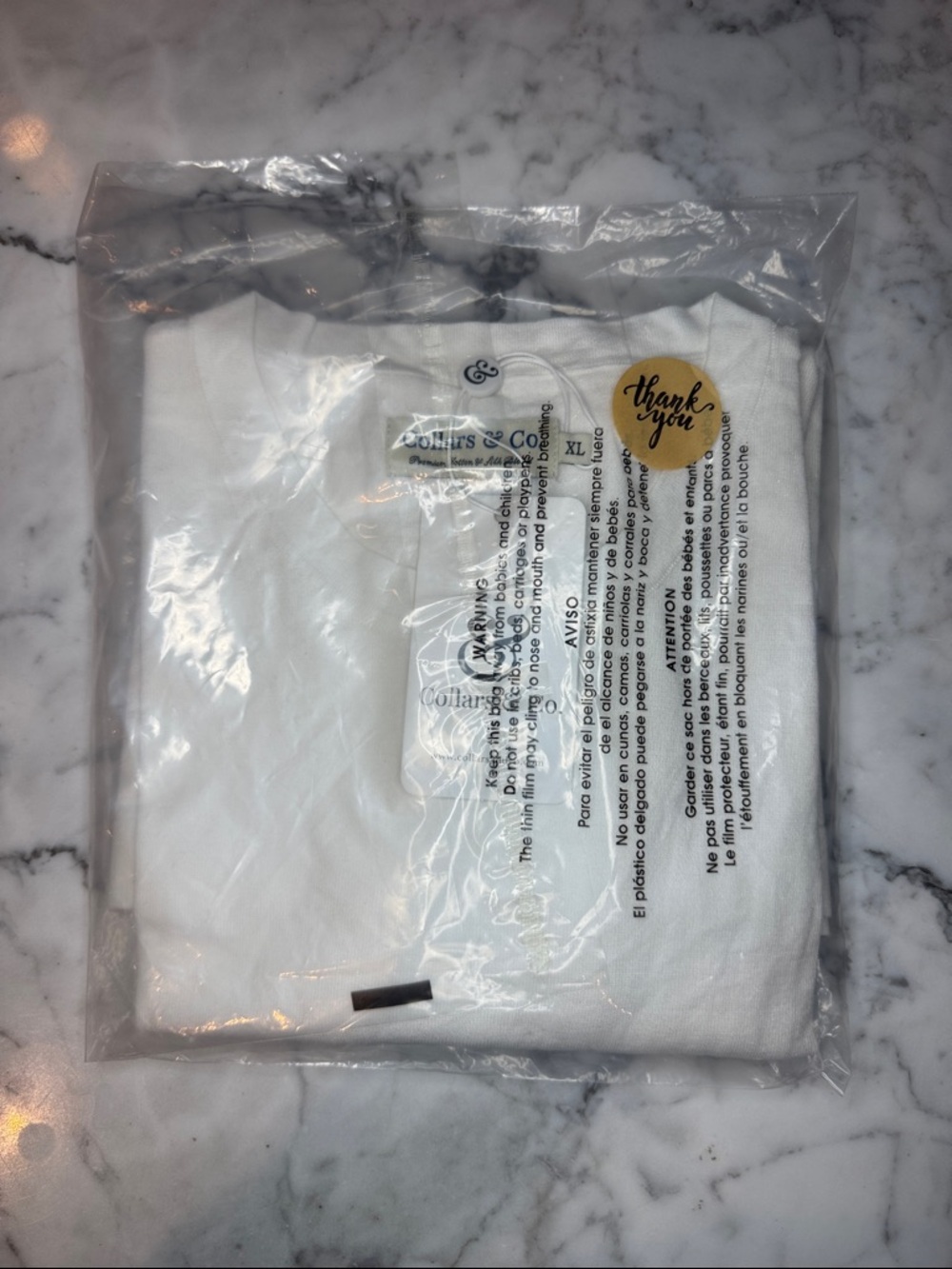 Collar & Co. | Men’s L | Lucca Luxury Touch Cotton and Silk T-Shirt White NWOT - Picture 3 of 4